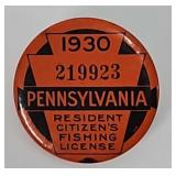1930 Pennsylvania Resident Fishing License