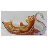 11 1/2' Art Glass Swan Dish