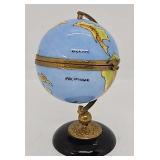 Lemoges Porcelain 'World Globe' Hinged Box