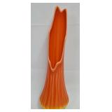 LE Smith Bittersweet Orange Ribbed Vase, 23' High