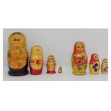 (2) Russian Matryoska Babushka Nesting Dolls