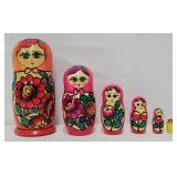 (6 Pc) 8 1/2' Russian Matryoska Nesting Doll
