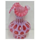 Fenton 10 1/2ï¿½ Cranberry Opalescent Vase