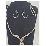 Sterling Silver & Topaz Necklace & Earrings