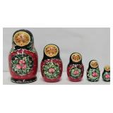 (5 Pc) 7' Russian Matryoska Babushka Nesting Doll