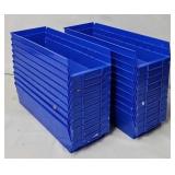 (20) 18'L x 5 1/2'W x 4'D Blue Plastic Parts Bins