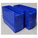 (20) 18'L x 5 1/2'W x 4'D Blue Plastic Parts Bins