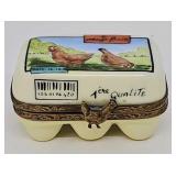 Lemoges Porcelain  'Egg Carton' Hinged Box