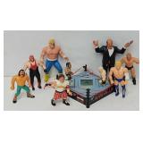 (7) Wrestling Figures & Electronic Wrestling Game