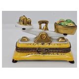Lemoges Porcelain 'Fruit Scale' Hinged Box