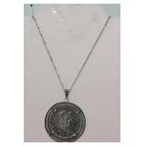 1913 Silver Prussian 3 Mark Coin Necklace