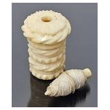 Antique Hand carved Ivory Thread Holder