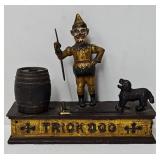 c1920 Hubley Trick Dog Cast Iron Mechanical Bank
