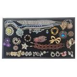 (41 Pieces) Mid Century Rhinestone Jewelry