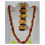 Vintage Russian Amber Necklace & Bracelet