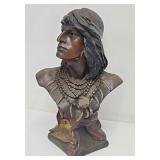 20"H Native American Chalkware Bust