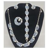 Lisner Mid Century 5 pc Rhinestone Jewelry Set