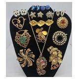 (20 pcs) Mid Century Rhinestone Jewelry