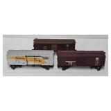 (3) Post War Lionel O-Gauge Box Cars