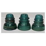 (3) Antique Hemingray Telegraph Pole Insulators