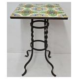 16"X16"X24"H Wrought Iron Tile Top Table
