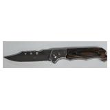 Saber "Columbia" Etched Blade Push-Button Knife
