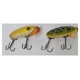 (2) Fred Arbogast "Hula Popper" Fishing Lures