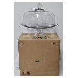 Anchor-Hocking Glass Cake Pedestal & Cover