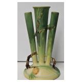 Roseville 113-8" Art Pottery Pine Cone Triple Vase