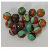 5/8" Antique Machine Made Green Dragon? Marbles
