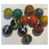 (12) 5/8" Antique Machine Made Marbles