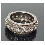 Sterling Silver & CZ Ring (size 8 3/4)
