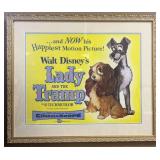 c1955 "Lady & the Tramp" Half Sheet Movie Poster