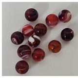 5/8" Antique Machine Made Oxblood Type Marbles