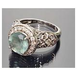 Sterling Silver & Green Gemstone Ring