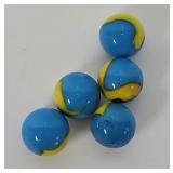 5/8" Antique Machine Made Yellow Patch? Marbles