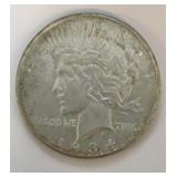 Coin - 1934D Peace Silver Dollar