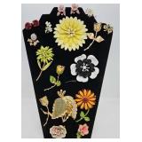 17 Flower Pins and Earrings