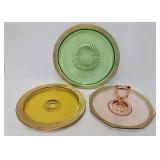 (3) Depression Glass Platters