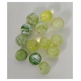 (13) 5/8" Antique Machine Made Lemonade? Marbles