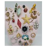 (29 Pcs) Mostly Mid-Century Pins & Stick Pins