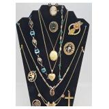 (14 Pcs) Mid-Century Gold Filled Jewelry