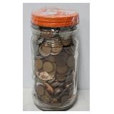 Jar Filled w/U.S. Coins, Foreign Coins & Tokens