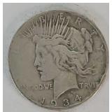 Coin - 1934S Peace Silver Dollar