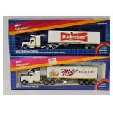 (2) Siku 1:55 Die Cast Mack Truck and Trailers