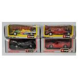 (4) Burago 1:24 Ferrari and Benetto Cars (MIB)