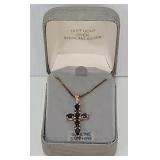 18KT Gold Over Sterling Silver & Sapphire Necklace