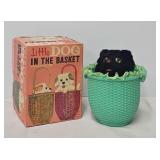 c1960 Alps Japan Mechanical Dog In A Basket