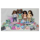 (4) American Girl Dolls & 65+ Pcs Clothing