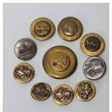 (10) Antique Automobile Motif Buttons